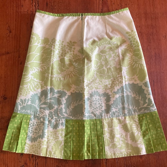 Marimekko Skirt with Pleated Ruffle Size 6 Green, Blue, White 100% Cotton - Picture 6 of 11